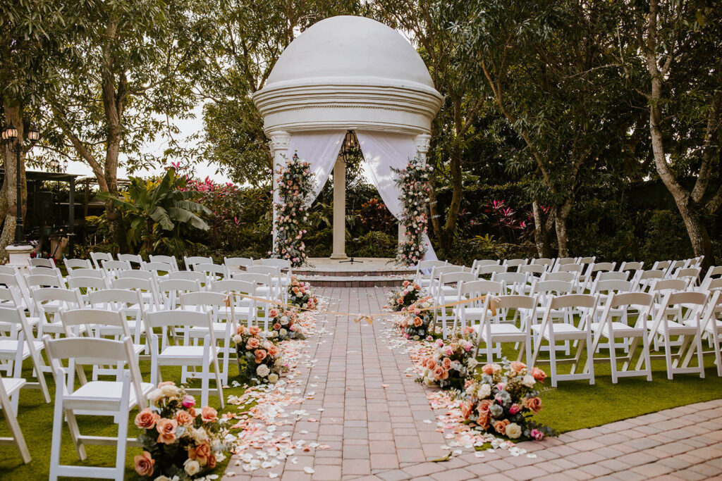 a ceremony space at Villa Toscana, a luxury Miami wedding venue