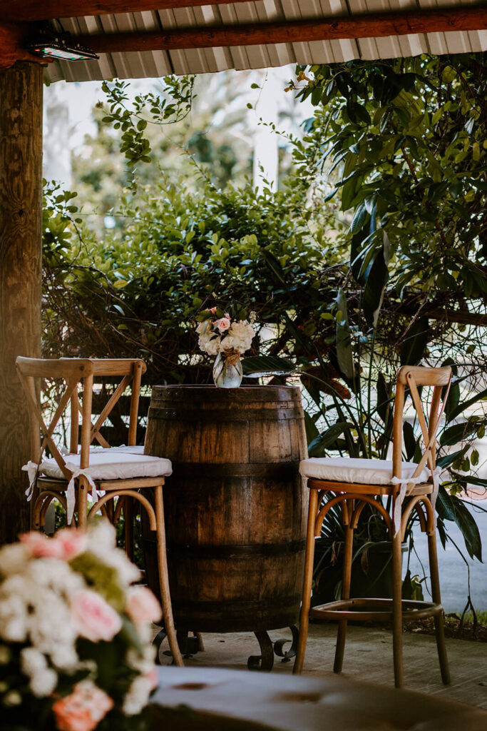 the cocktail hour set up at a wedding venue in miami florida