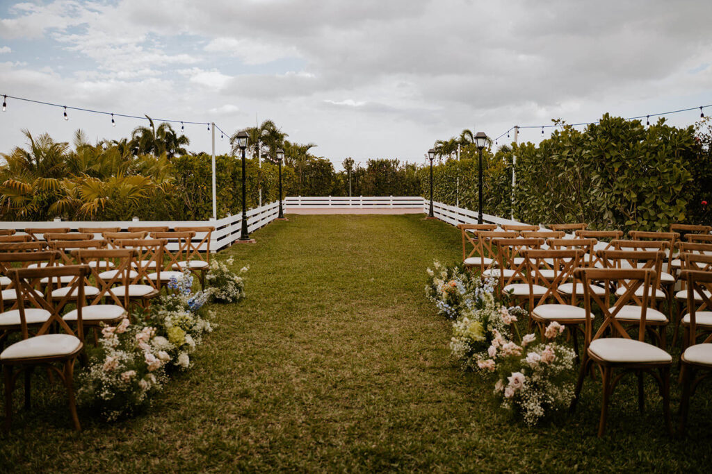 a ceremony space set up at Redland Farmlife in Miami florida