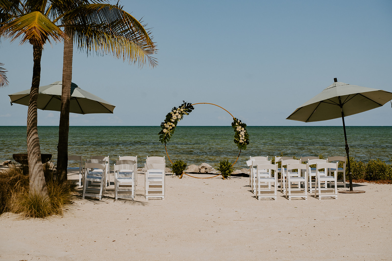 Wedding ceremony set up at the Florida Keys destination wedding