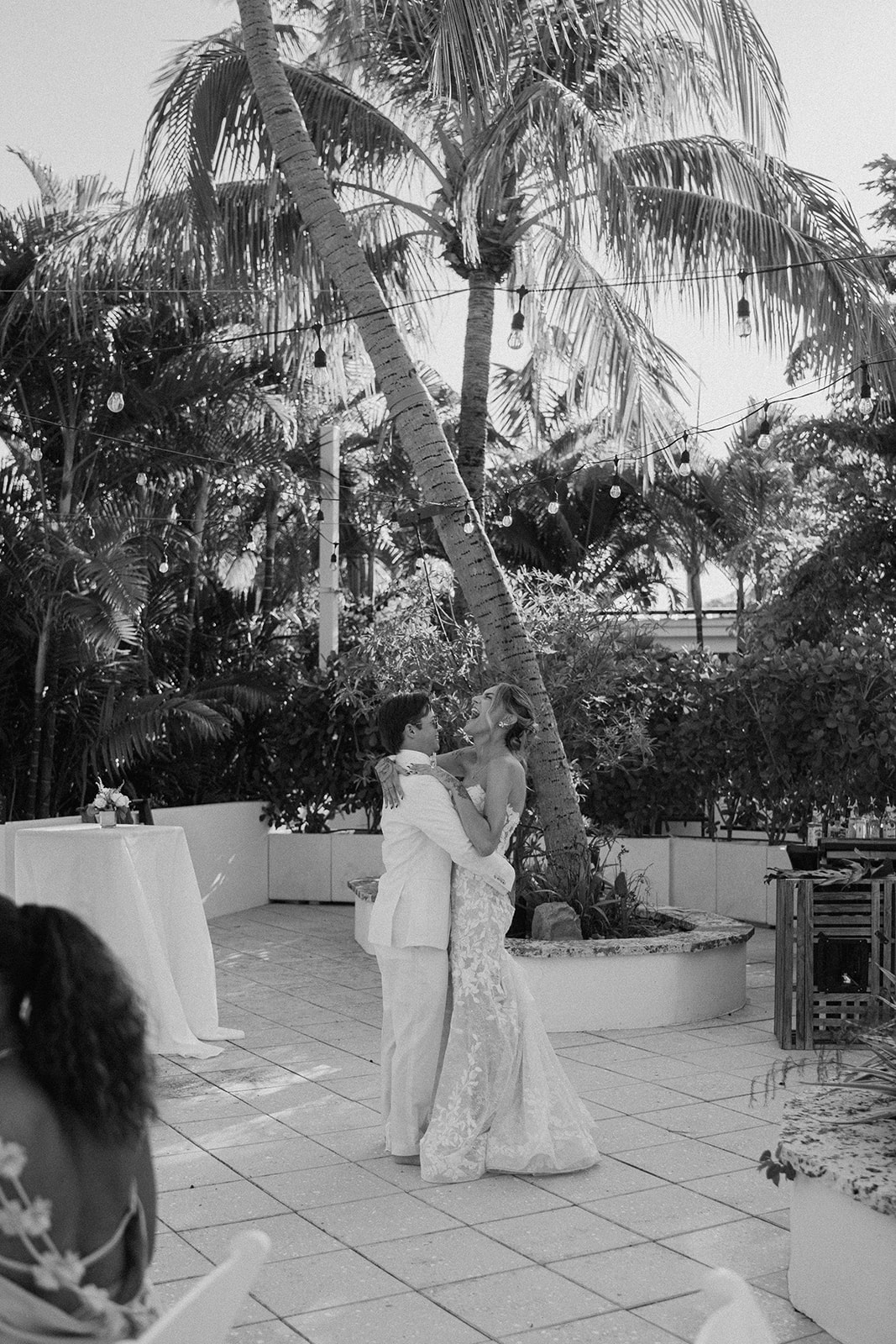 Couple has first dance at their destination wedding in the Keys