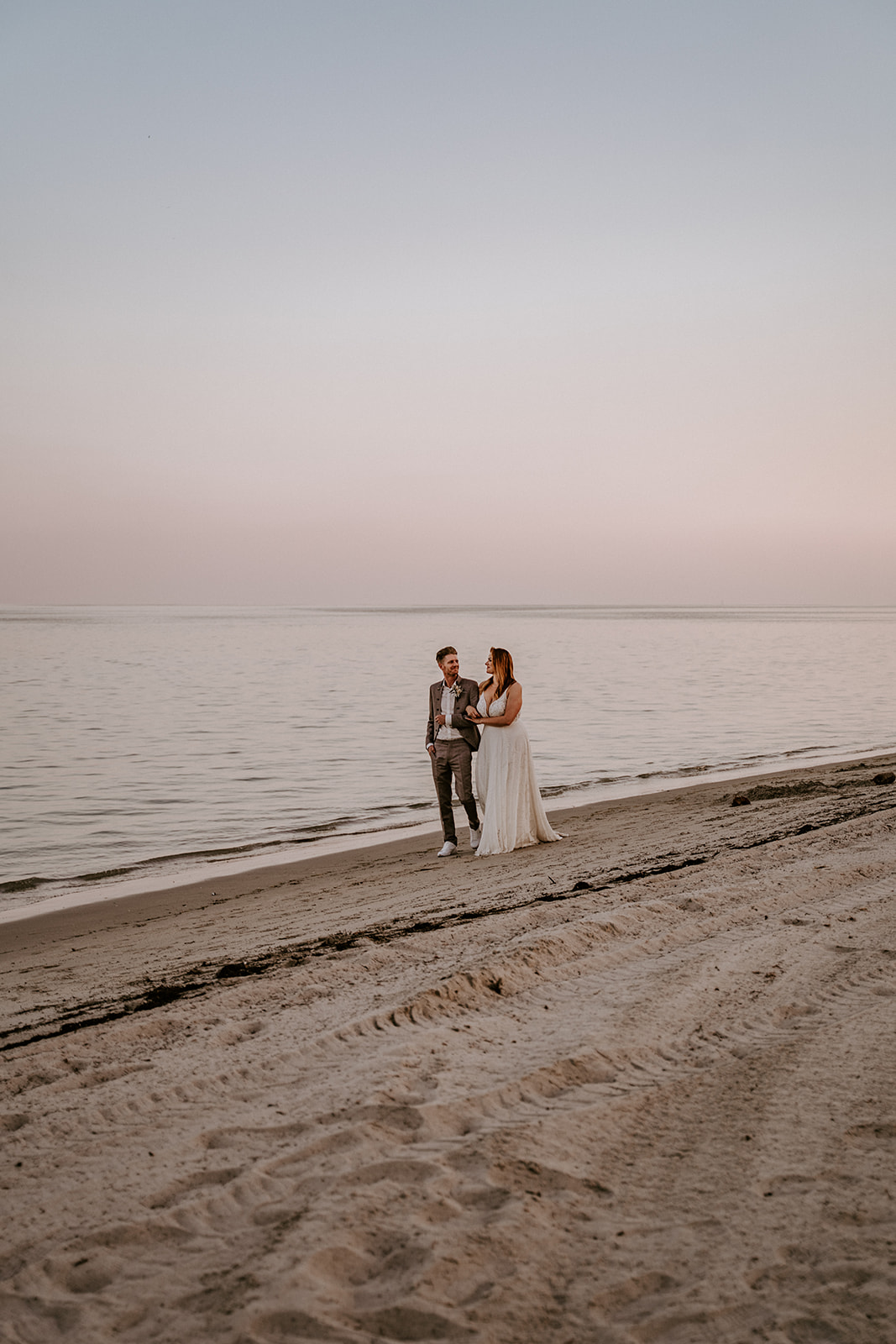 Bride and groom on the beach in Miami