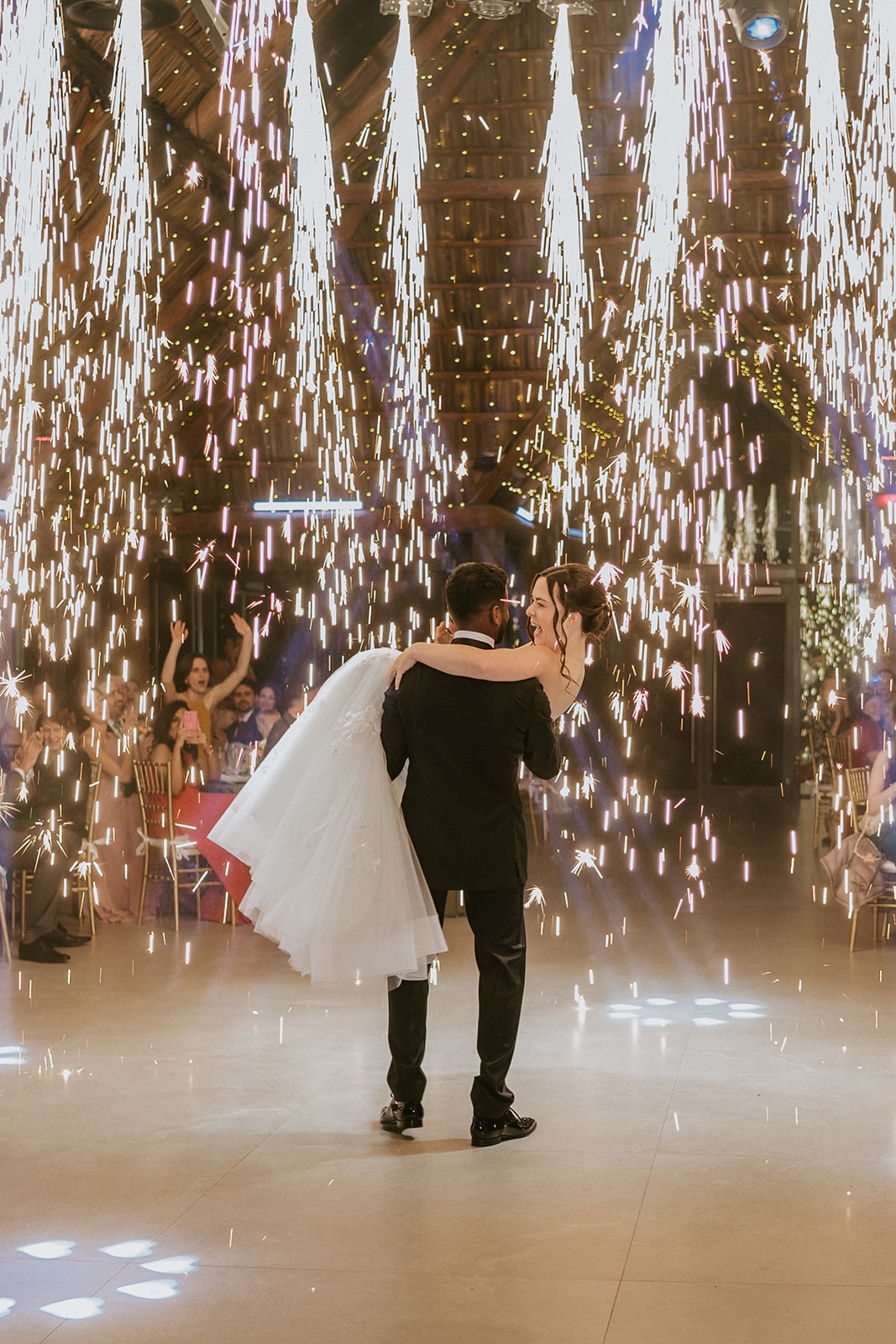 Bride and groom have first dance at their Miami wedding