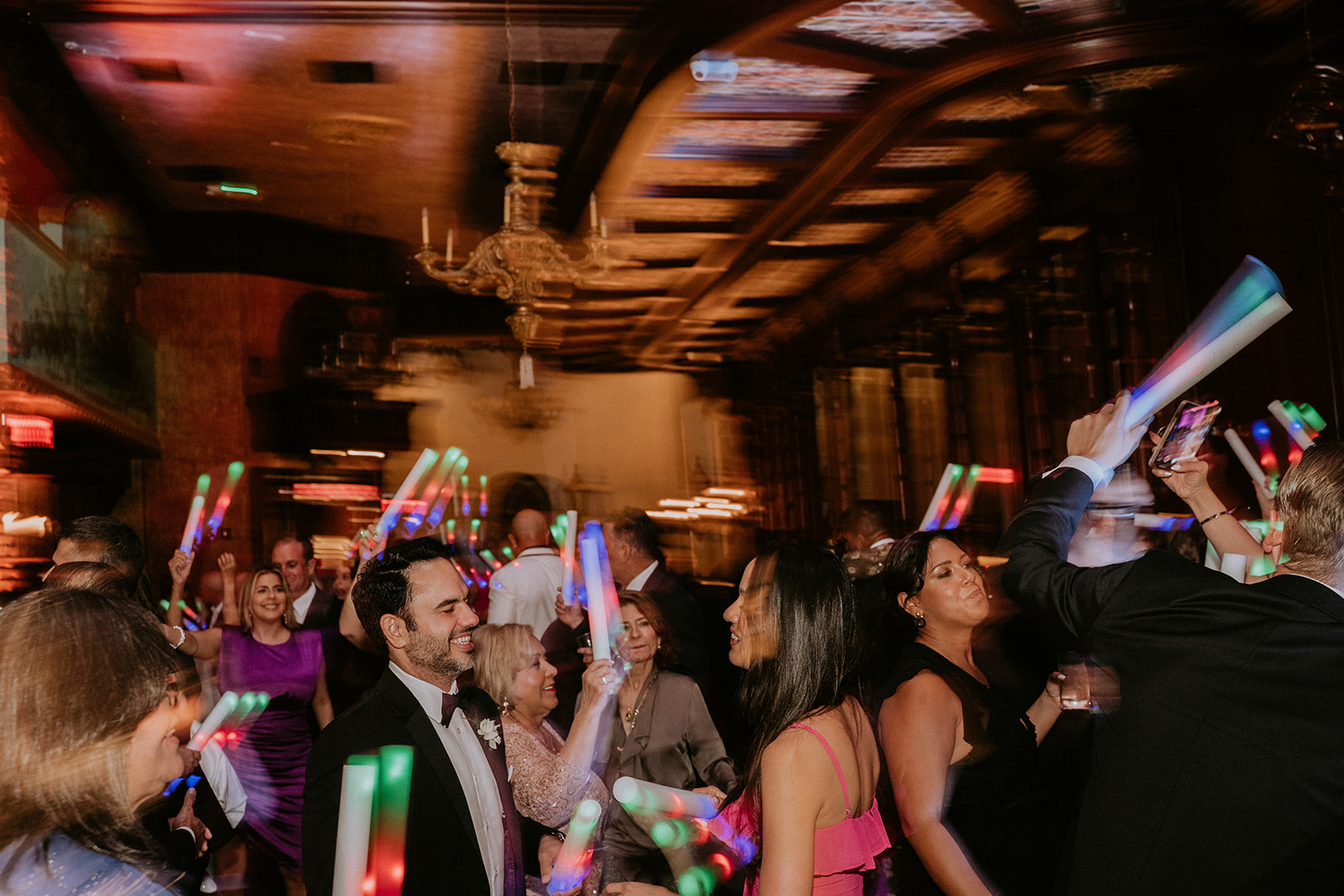 Wedding guests dance at the Cruz Building wedding