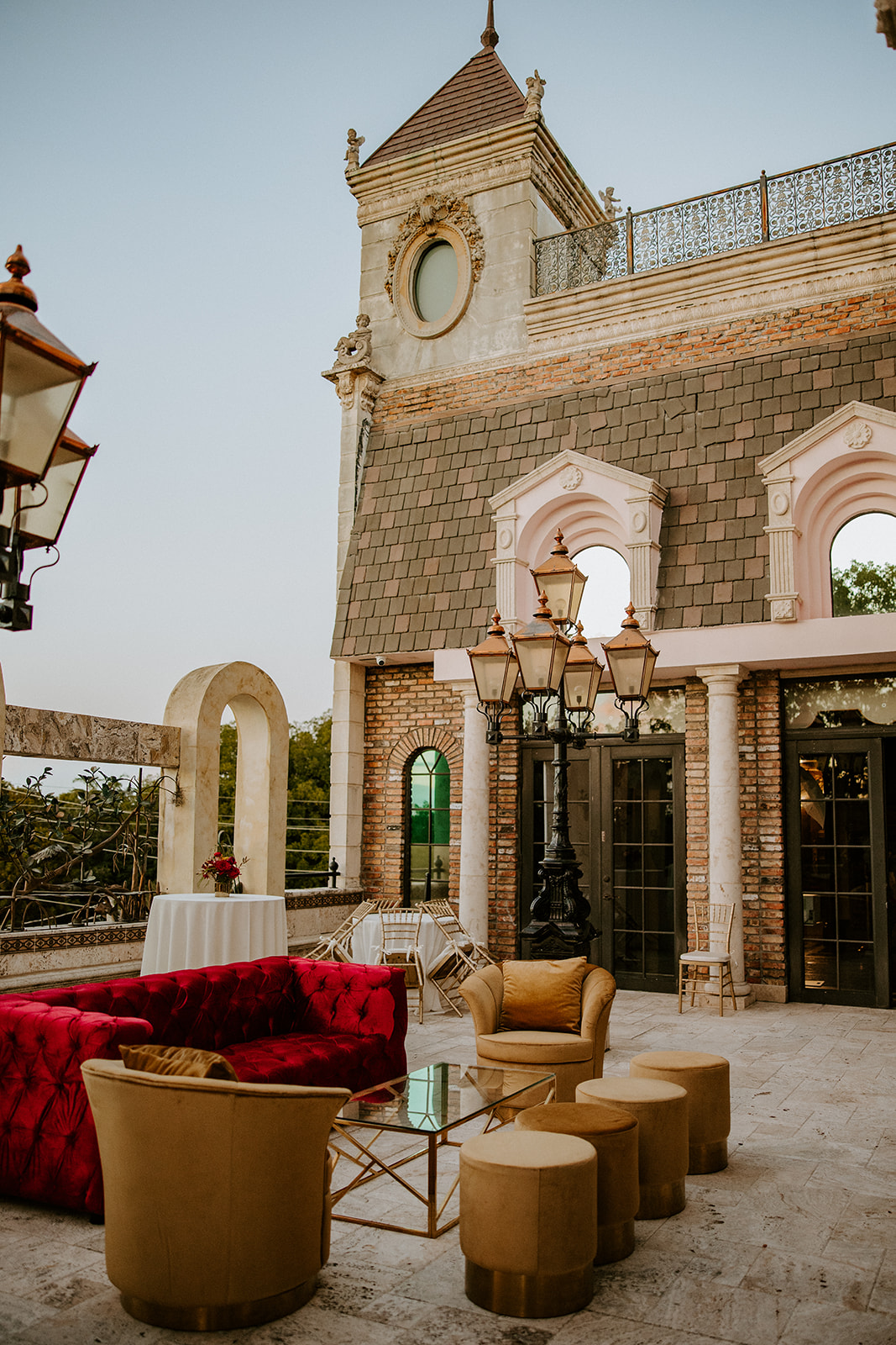 Outdoor wedding decor at The Cruz Building in South Florida
