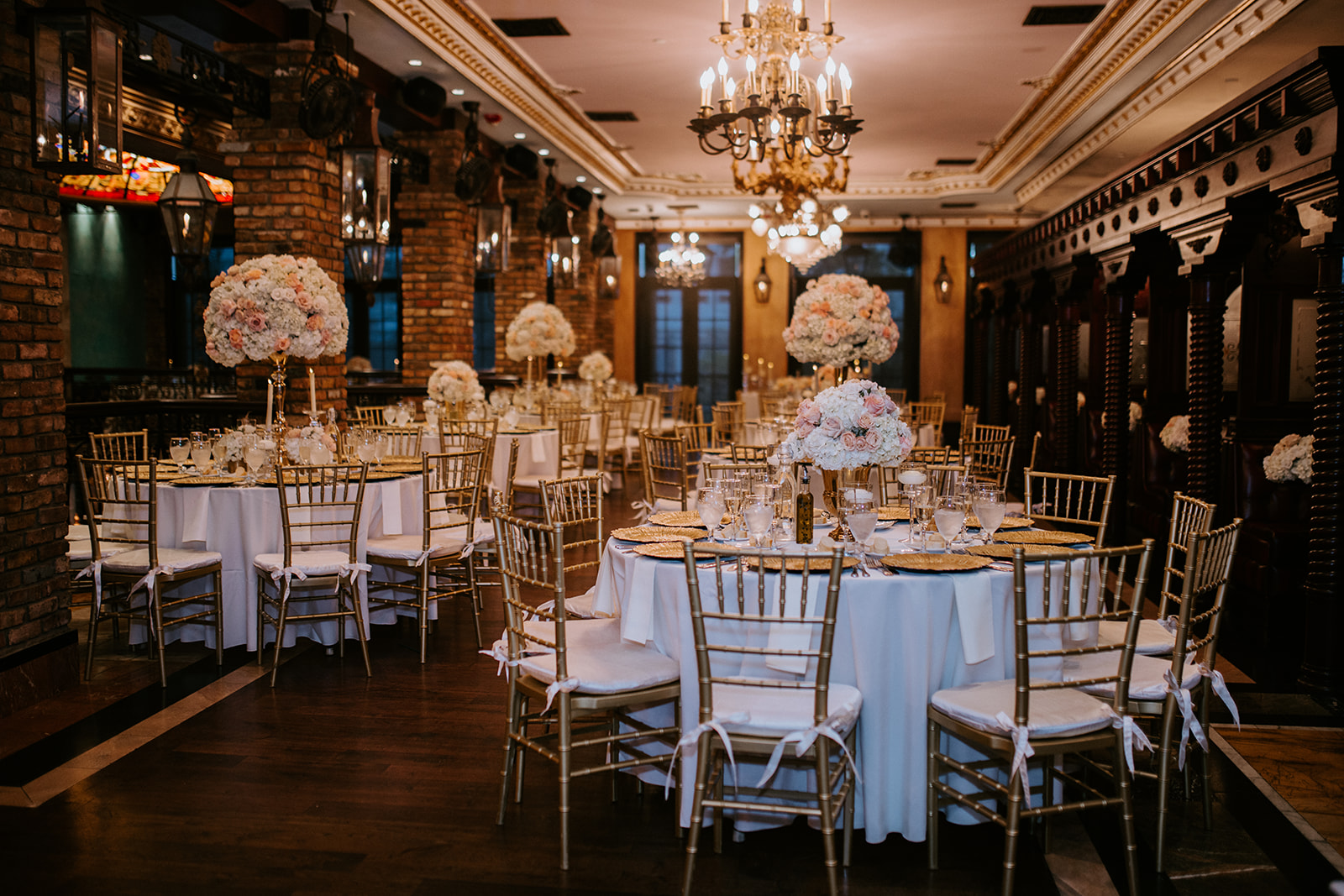 Wedding reception setup at The Cruz Building