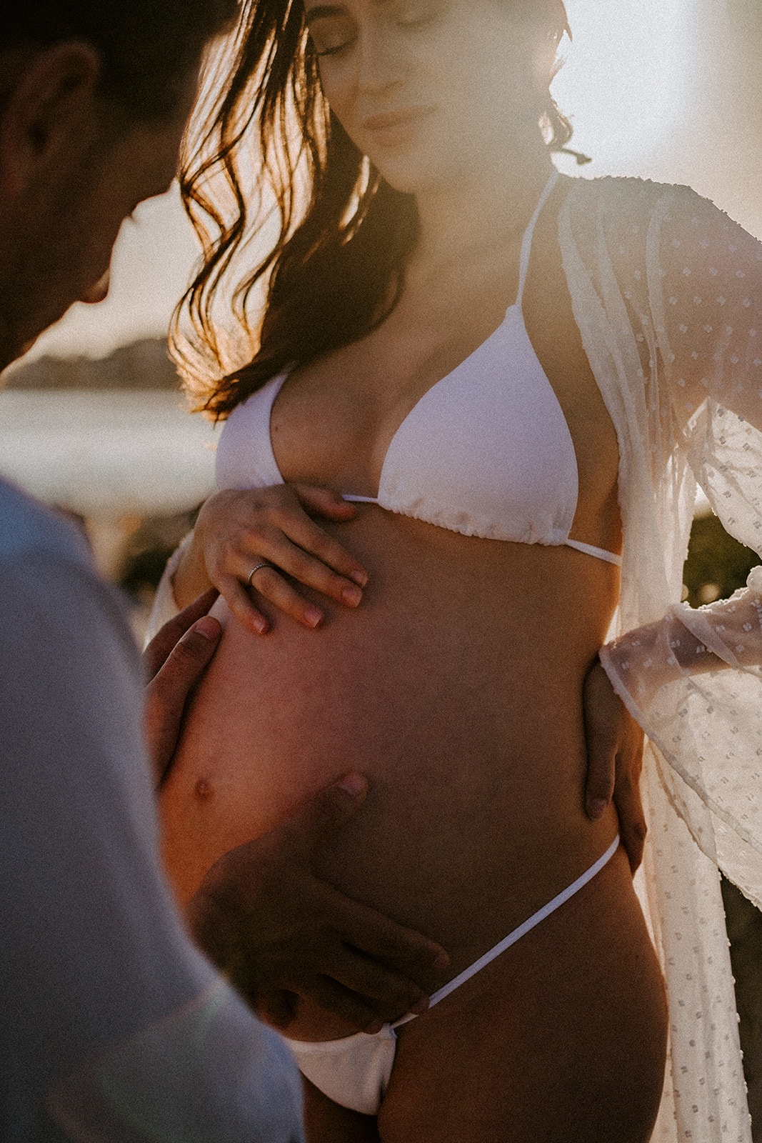 Mother-to-be at her beach maternity photoshoot in Miami