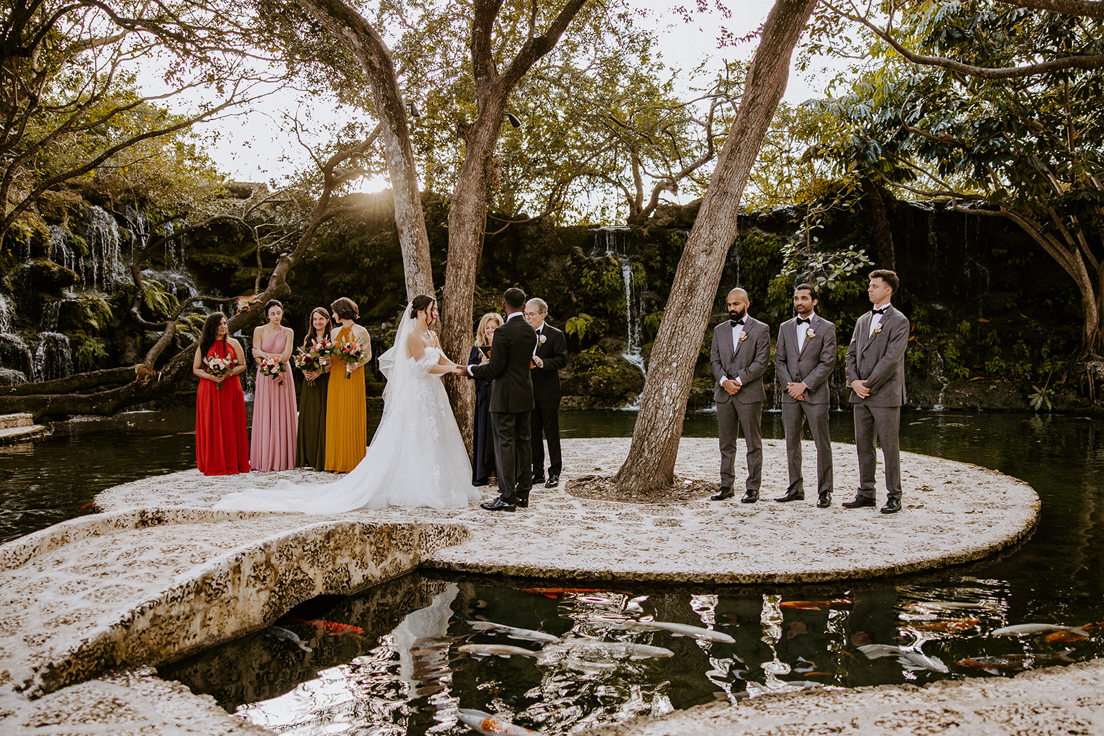 Outdoor wedding ceremony at The Barn 305 wedding