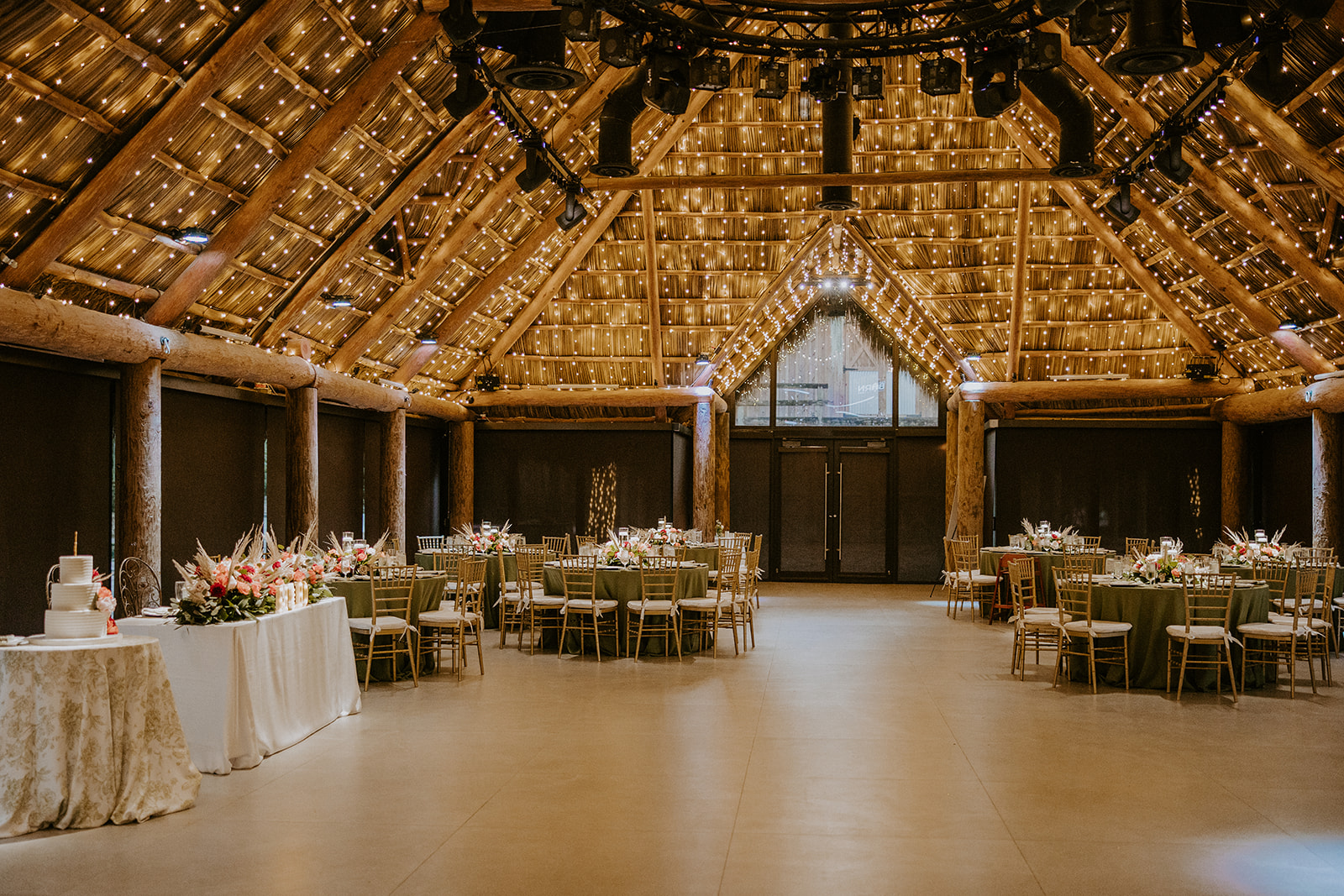 Wedding reception set up at The Barn 305