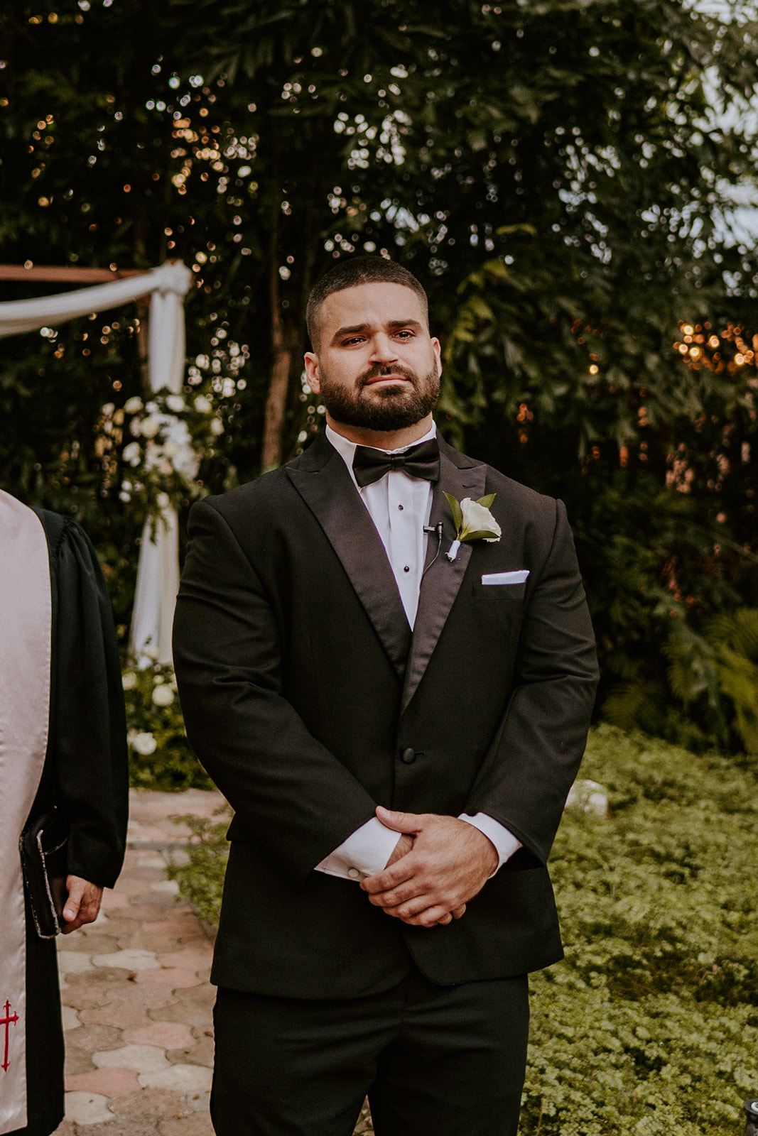Groom reacts to bride without first look in their Florida wedding timeline