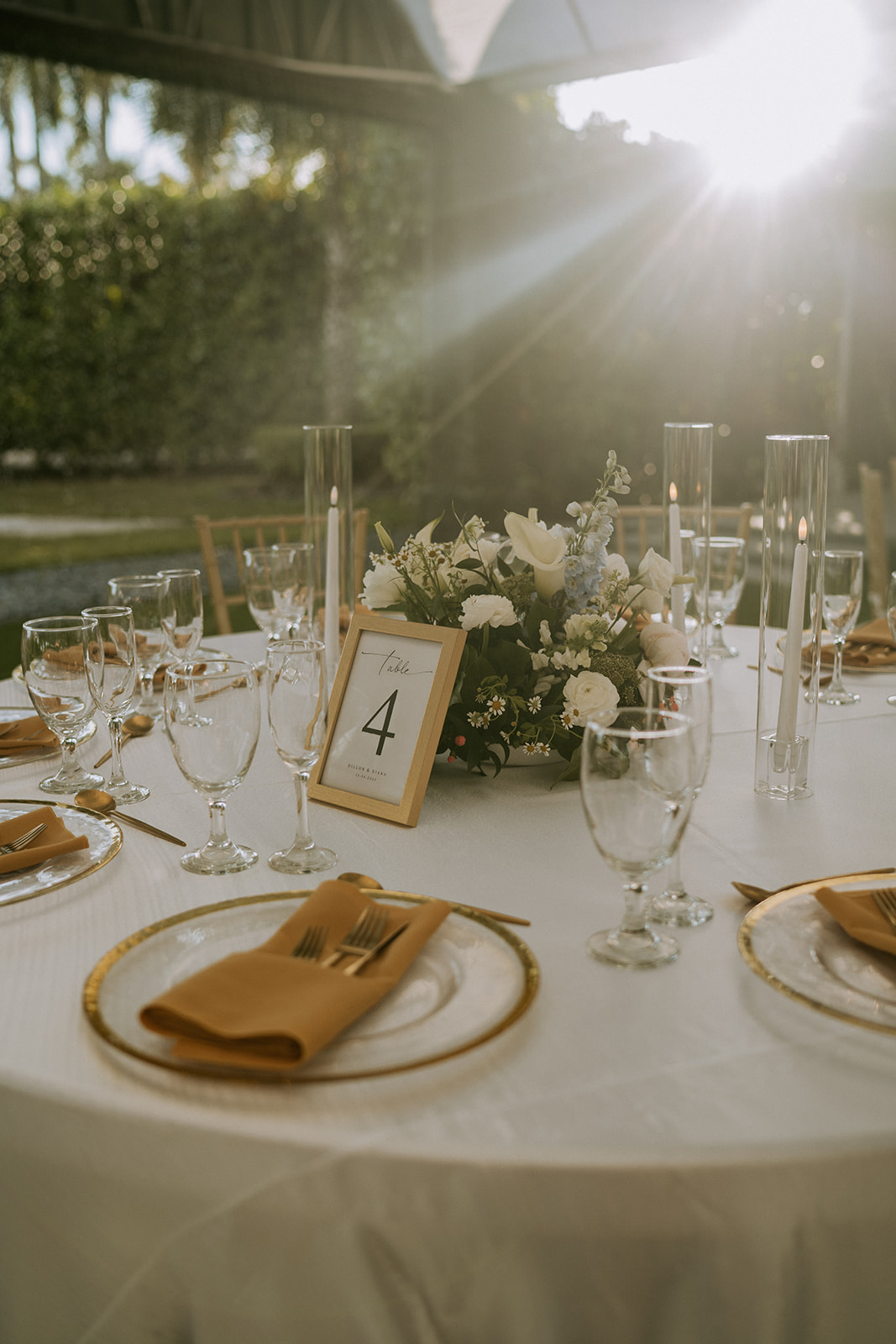 Wedding reception decor at the Vignette Gardens wedding