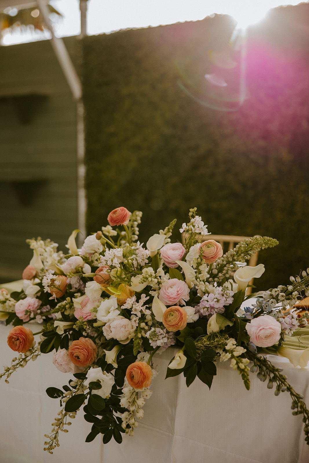 Flower arrangement at the Vignette Gardens wedding