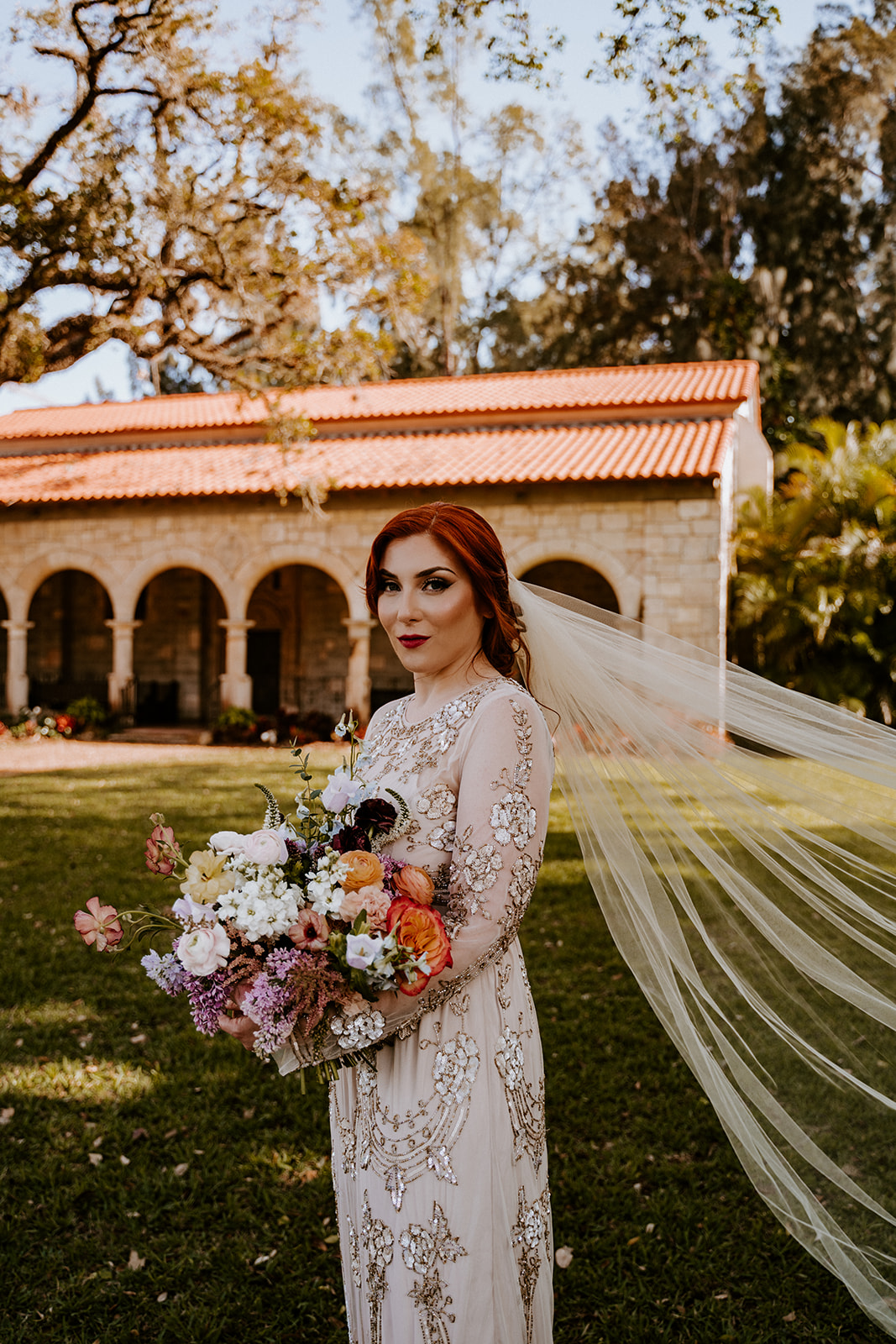 Bride at her Ancient Spanish Monastery wedding