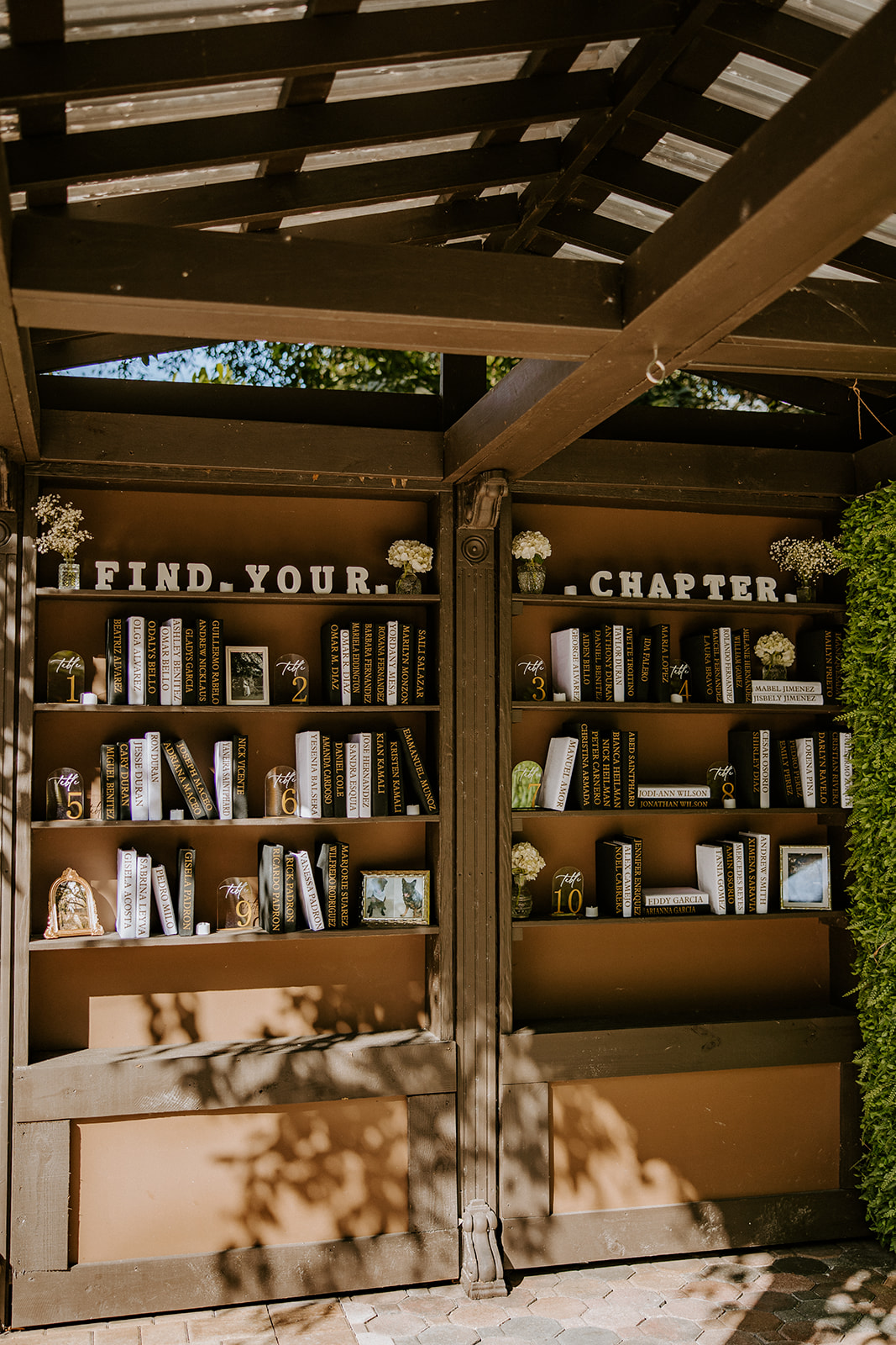 Seating chart at the Gardens of Weber Manor wedding